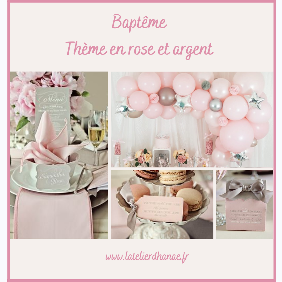 Baptême en Rose et Argent