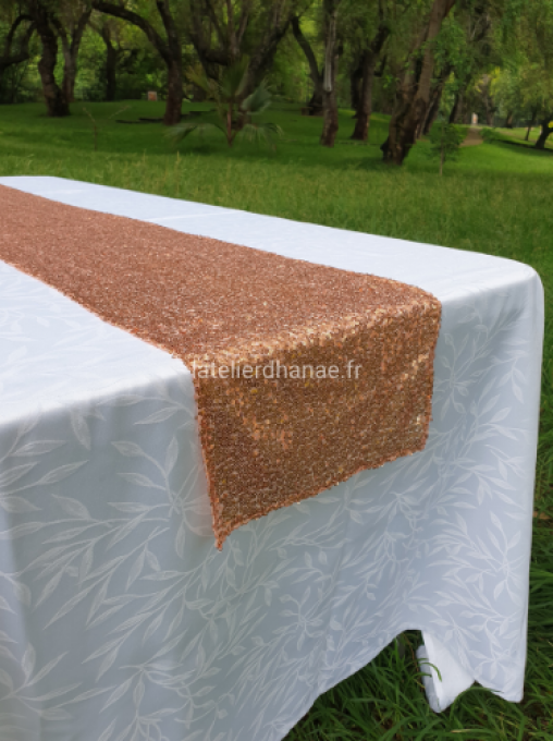 Chemin de Table en Sequin Rose gold