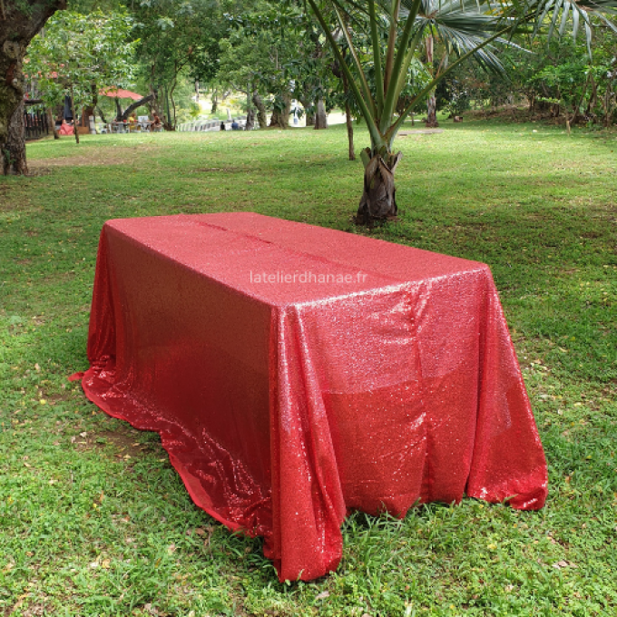 Nappe en Sequin Rouge