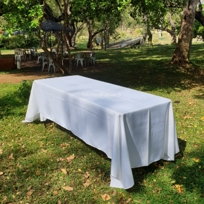 Nappe buffet blanche unie 300 cm x 175 cm